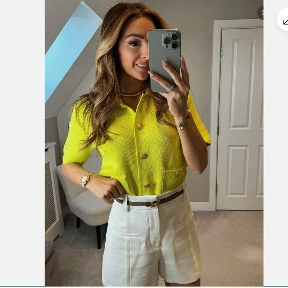 ZARA BLOGGERS’ FAVORITE BASIC SHORT SLEEVE KNIT CARDIGAN Sizes S, M, L NWT - Picture 13 of 15